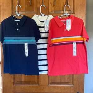 NWT Cat & Jack striped polo shirts. Size Medium